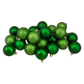 4-finish Northlight 31754388 24ct Christmas Green Shatterproof Ball Ornaments 2.5 Inch 60mm