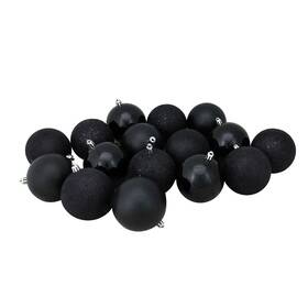 4-finish Northlight 31754445 Shatterproof Christmas Ball Ornaments - 3 Inch 75mm Jet Black 16ct