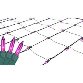 32604364 Northlight 4ft X 6ft Purple Mini Net Style Christmas Lights - Green Wire
