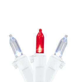 32605403 Northlight 100 Red Pure White Led Mini Christmas Lights 4 Inch Spacing - Wire