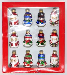 32815883 Northlight Christmas Ornament Mini Snowmen Santas 12 Count Winter