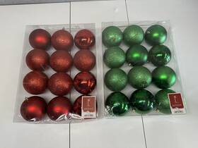 32911633 Northlight Red And Green Shatterproof 3.5 Inch Christmas Ball Ornaments 24 Total