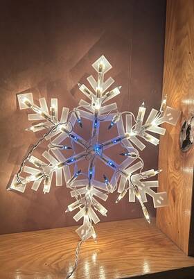 Northlight 32913625 15 Inch Led Pure White And Blue Snowflake Christmas Window Silhouette