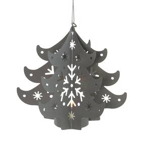 32915395 Northlight Lighted Gray Cut Out Tree Christmas Ornament