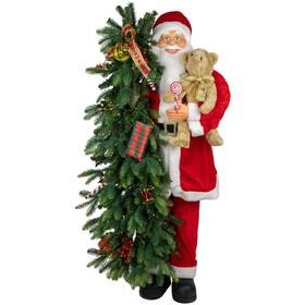 32915436 Northlight 50 Inch Musical Santa Claus Figure Lighted Christmas Tree Teddy Bear