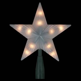 Northlight 33388874 Frosted 5-point Star Christmas Tree Topper - 7-inch Clear Lights