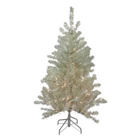 33388917 Northlight 4.5ft Soft Metallic Champagne Tinsel Christmas Tree - Clear Lights