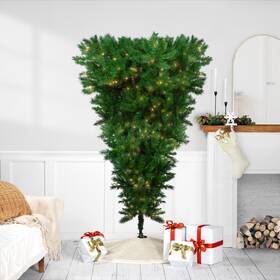 33388953 Northlight 7ft Led Sugar Pine Upside Down Artificial Christmas Tree Clear Lights