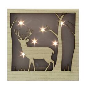 33677298 Northlight 9.75 Inch Led Male Deer With Antlers Stars Lighted Christmas Wooden Box