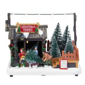 34109638 Northlight 7 Inch Led Lighted Tree Shop Christmas Village Display Piece