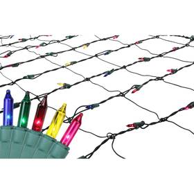 34294787 Northlight 4ft X 6ft Multi Mini Net Style Tree Trunk Christmas Lights Green Wire
