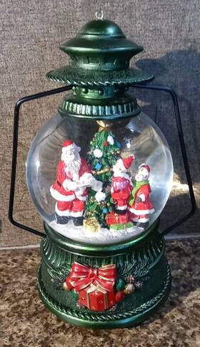 34297014 Northlight Santa Claus And Kids By Christmas Tree Lantern Snow Globe Music Box