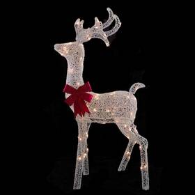 34336412 Northlight 52 Inch Lighted White Mesh Buck Outdoor Christmas Decoration Clear Lights