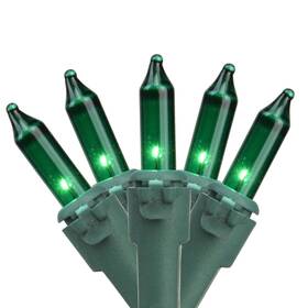 34619184 Northlight 50 Count Green Mini Christmas Light Set 24.5 Ft Wire