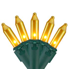 34619201 Northlight 100 Opaque Gold Mini Christmas Lights - 28.8 Ft Green Wire