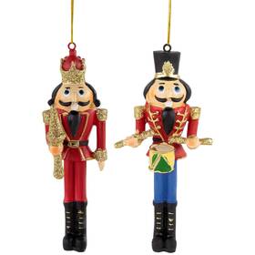 34858372 Northlight Set Of 2 Nutcracker King And Soldier Christmas Ornaments 5.75 Inch