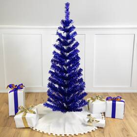 34859997 Northlight 4ft Blue Artificial Tinsel Christmas Tree Unlit