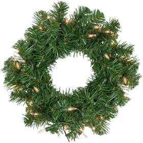 34865252 Northlight Deluxe Dorchester Pine Artificial Christmas Wreath 12 Inch Clear Lights