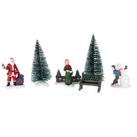 34866716 Northlight 7-piece Christmas Village Set With Figurines And Trees Display