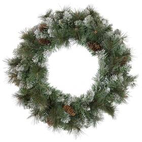 34908632 Northlight Snow Valley Pine Artificial Christmas Wreath 24-inch Unlit