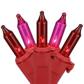35167034 Northlight 50-count Red And Pink Mini Christmas Light Set 10ft Wire
