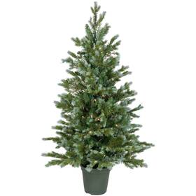35181640 Northlight 4ft Potted Blue Spruce Artificial Christmas Tree Clear Lights