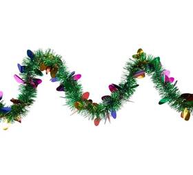 35250852 Northlight 50ft X 2 Inch Greenmulti-color Christmas Light Bulb Wrapped Tinsel Garland
