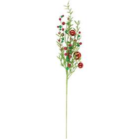 35251034 Northlight 32 Inch Green Red Jingle Bells Berry Artificial Glitter Christmas Spray