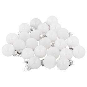 35638016 Northlight 24ct White Shiny And Matte Glass Christmas Ball Ornaments 1-inch 25mm