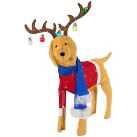 35681660 Northlight 36.5 Inch Led Dog Wearing Antlers Christmas Outdoor Yard Decoration