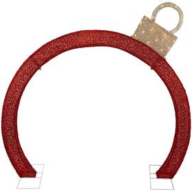 35686110 Northlight 4.25ft Red Led Ornament Arch Christmas Decoration Warm White Lights