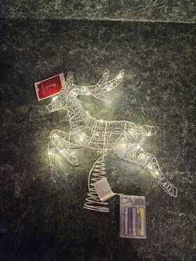 35764510 Northlight Led Lighted Reindeer Christmas Tree Topper - 13 Inch Silver Warm