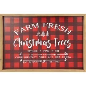 35765902 Northlight Plaid Inch Farm Fresh Christmas Trees Framed Wall Sign