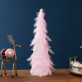 35768305 Northlight Small Layered Feather Cone Tree Glittered Christmas Decoration