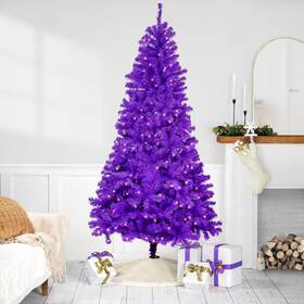 35778358 Northlight Pre-lit Medium Artificial Pine Christmas Tree - 7ft Purple Clear Lights