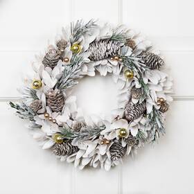 35849165 Northlight Frosted Pinecone And Pine Sprigs Artificial Christmas Wreath - 14 Inch
