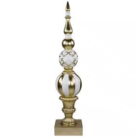 Northlight 445010814811 Ball Finial Commercial Size Christmas Decoration 48 Inch Gold And White