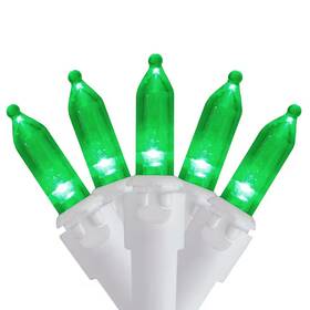 Northlight 445035267265 Set Of 50 Green Led Mini Christmas Lights With White Wire