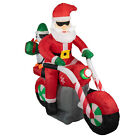 32912565 Northlight 6.5foot Inflatable Santa Claus Motorcycle Lighted Christmas Yard Decor