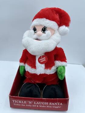 Northlight 715833095276 Nib 12 Inch Animated Tickle Ftn Laugh Santa Claus Plush Christmas Figure