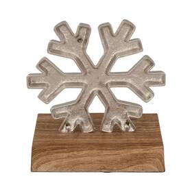 Northlight 726084829886 6.25 Inch Silver Snowflake With Wood Finish Base Christmas Stocking Holder
