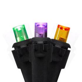 Northlight 726084843233 50-count Purple Green And Orange Led Christmas Lights 16 Ft. Black Wire