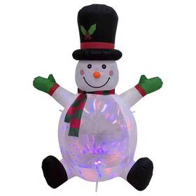 Northlight 744759664204 Lighted Inflatable Snowman With Top Hat Outdoor Christmas Decoration-4ft