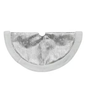 Northlight 744760008400 20 Inch Silver And White Metallic Snowflake Mini Christmas Tree Skirt