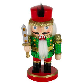 Northlight 7inch Green Red Gold Wood Christmas Chubby Nutcracker Soldier Sword