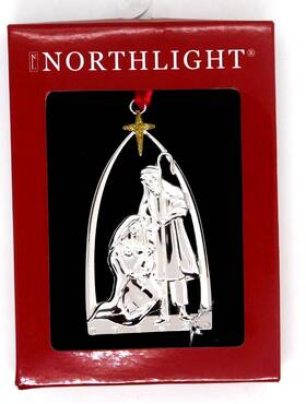 Hd36017 Northlight Christmas Ornament Nativity Scene Harvey Lewis Crystals 3.5 X In