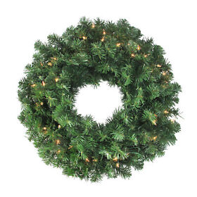 Northlight Mixed Canyon Pine Artificial Christmas Wreath 24-inch Clear Lights
