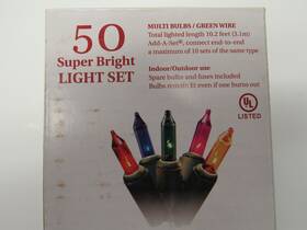 Northlight Seasonal 047275945780 Set Of 50 Multi-color Mini Christmas Lights 2.5 Inch Spacing - Green Wire 10 Foot