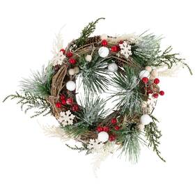 Northlight Seasonal 191296017770 Snowflakes Berries Winter Foliage Mini Christmas Wreath 10 Inch