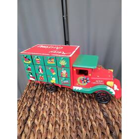 Northlight Seasonal 191296037976 14 Inch Childrens Advent Calendar Red Storage Truck Christmas Decoration